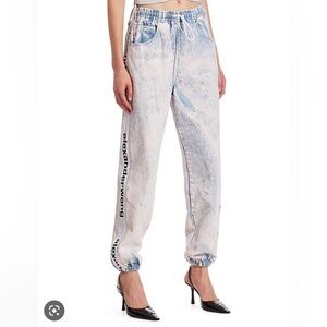 NWT - Alexander Wang Logo Tape Joggers in Acid Pink Size Unisex Medium